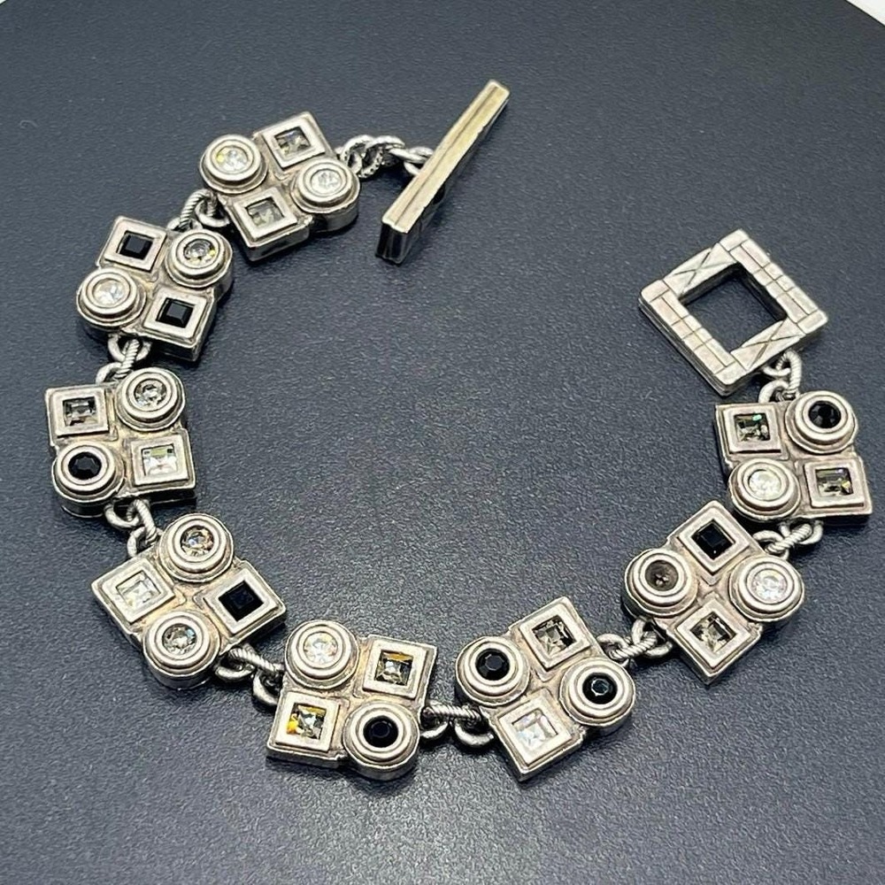 Patricia Locke Vienna (BRO321) Silver Black White Crystal Bracelet 2013